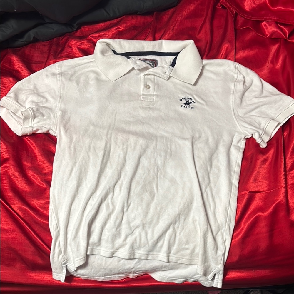 Beverly Hills Polo Club White Polo Shirt Cotton Casual